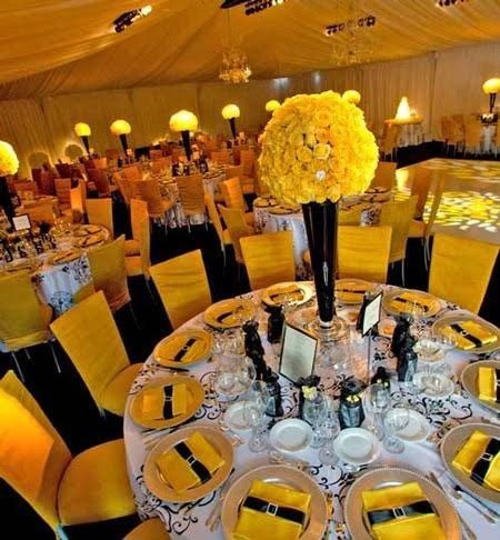 buoles de fleurs decoration centre de table jaune